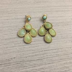 Cookie Lee green Chandelier earrings